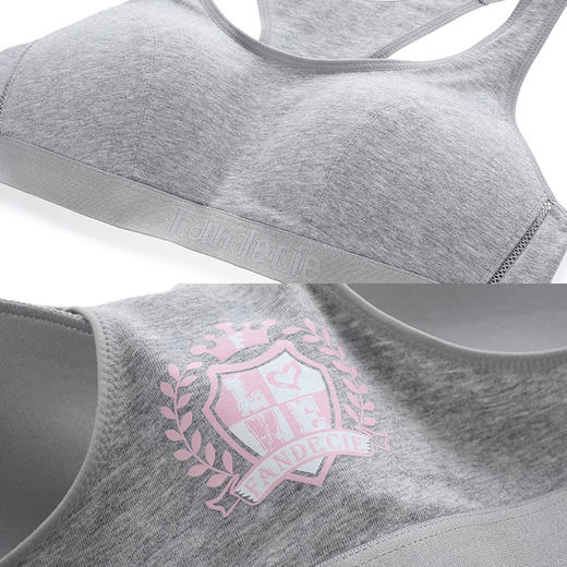 芬狄诗运动内衣女无钢圈少女围薄款聚拢印花小胸全罩杯文胸FB8396 商品图3