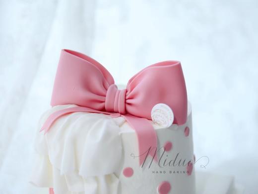 女生蛋糕 翻糖蝴蝶结 粉红色 甜美裙边 小红书网红款 商品图1