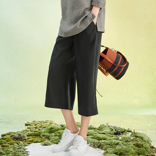 TANGY Collection莨绸简约休闲阔腿裤 商品图3