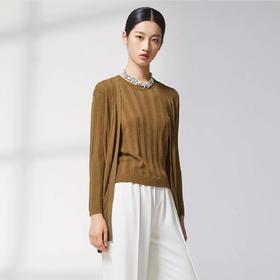 蓝地抽条珠链绣长款开衫BLWCZ085000