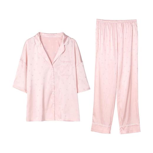 芬狄诗春夏猫印花冰丝睡衣女舒适家居服套装FL00182 商品图5