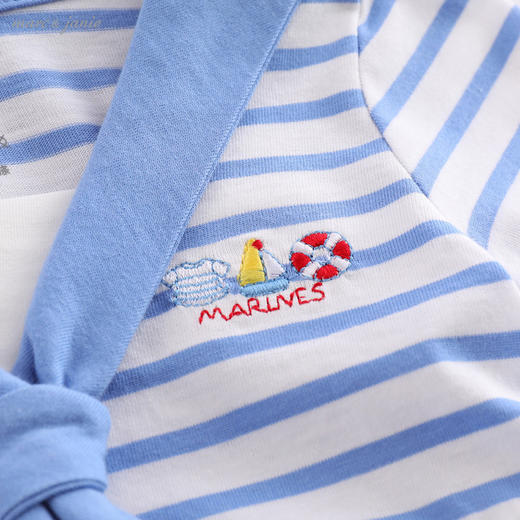 马克珍妮夏装新款 女童海军领条纹连衣裙 儿童裙子220802 商品图3