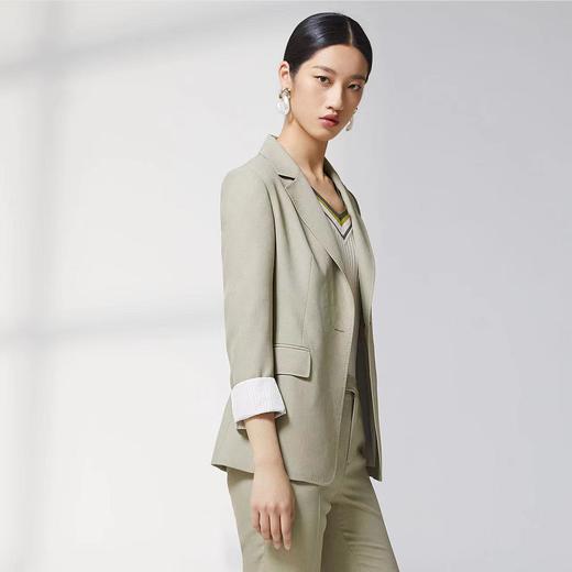 蓝地撞色袖口一粒扣修身西装BLWCT078S00 商品图1