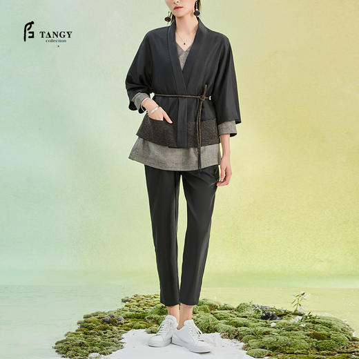 TANGY Collection/天意精品2022年春夏新品简约女士茛绸裤子 商品图0