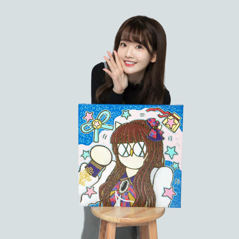 歪歪《pink love - 朱苓》画芯