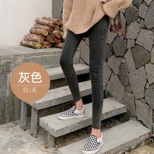 【高弹护腰托腹 时尚显瘦】孕妇裤子春秋款牛仔裤女托腹秋季小个子小脚秋冬秋装九分外穿弹力 商品图6