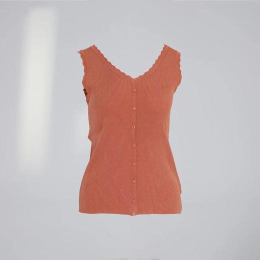 蓝地花边V领针织打底衫BLWCZ061000 商品图3