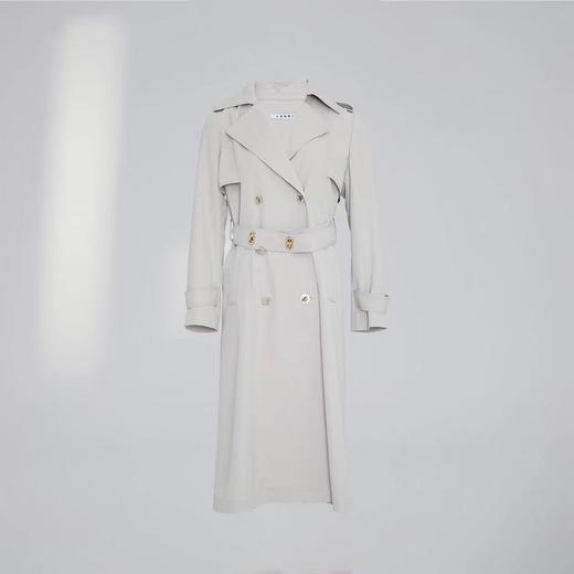 蓝地立翻领双排扣长风衣BLWCF037000 商品图4