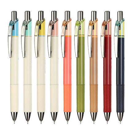 日本Pentel派通clena复古限定条纹中性笔速干黑色BLN75签字笔学生办公水笔高颜值按动式针管头学生考试用0.4mm0.5mm 商品图6