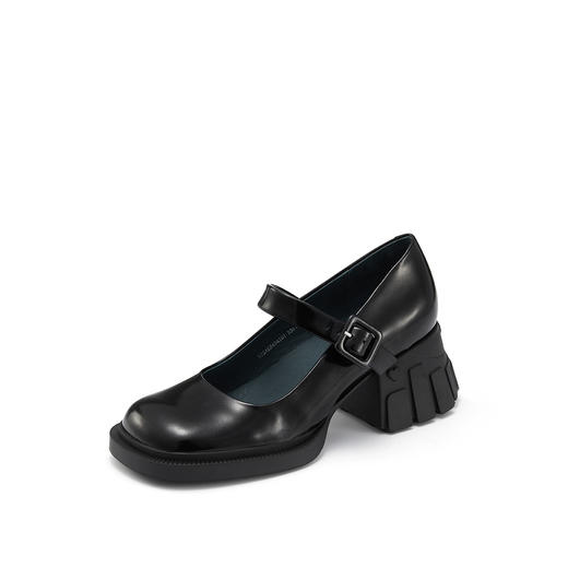 westory2022年春季新款小众设计感高跟玛丽珍鞋粗跟学院风单鞋复古高跟鞋小皮鞋S22AE54341 商品图3