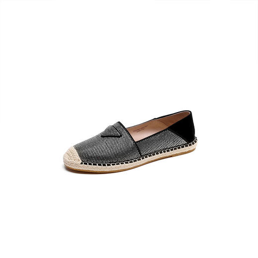 西村名物2022年春季新款百搭通勤编织水钻深口渔夫鞋女单鞋T22AM19851 商品图2