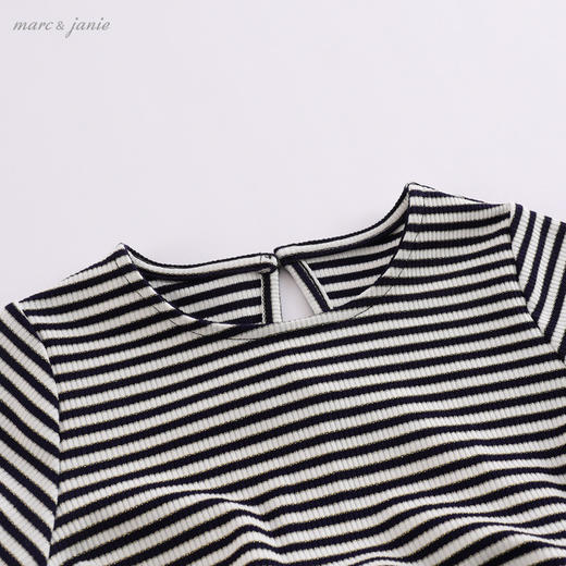 马克珍妮夏装新款 女童条纹短袖连衣裙 儿童网纱裙子220897 商品图2