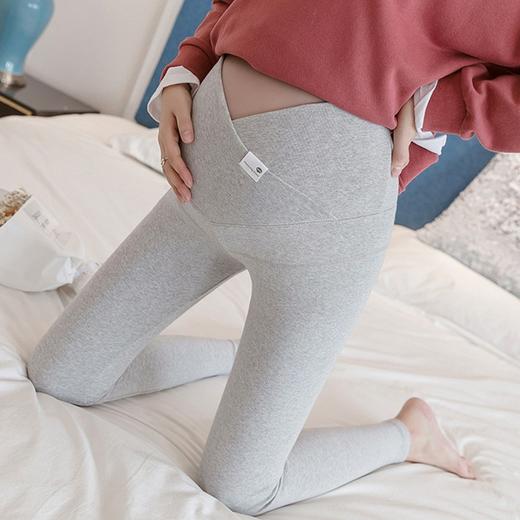 【纯棉不掉档 双重交叉托腹】纯棉孕妇打底裤长裤子百搭2022春秋修身显瘦春装外穿时尚款小脚裤 商品图2