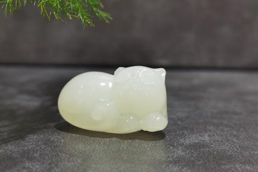 【御珠宫坊】羊脂白玉猫挂件 商品图1