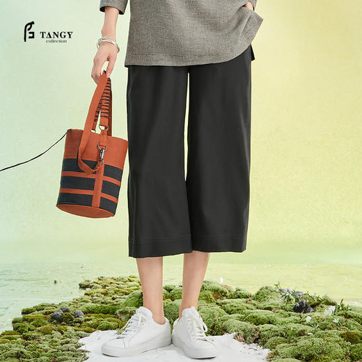 TANGY Collection莨绸简约休闲阔腿裤 商品图0