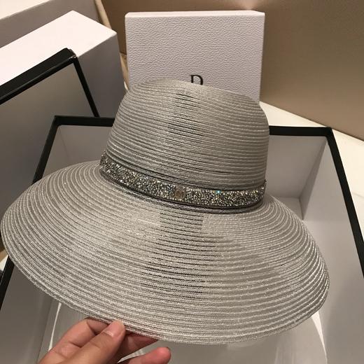 春夏季网红名媛亮晶晶遮阳帽女海边防晒太阳帽度假沙滩帽闪钻草帽 商品图7