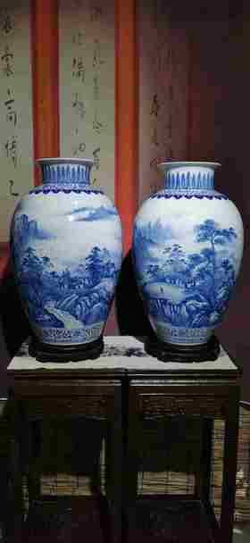 谢德标：青花山水富春山居