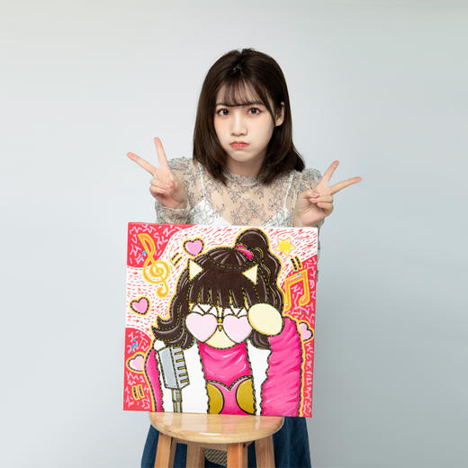 歪歪《pink love - 施可妍》画芯 随机版号 商品图0