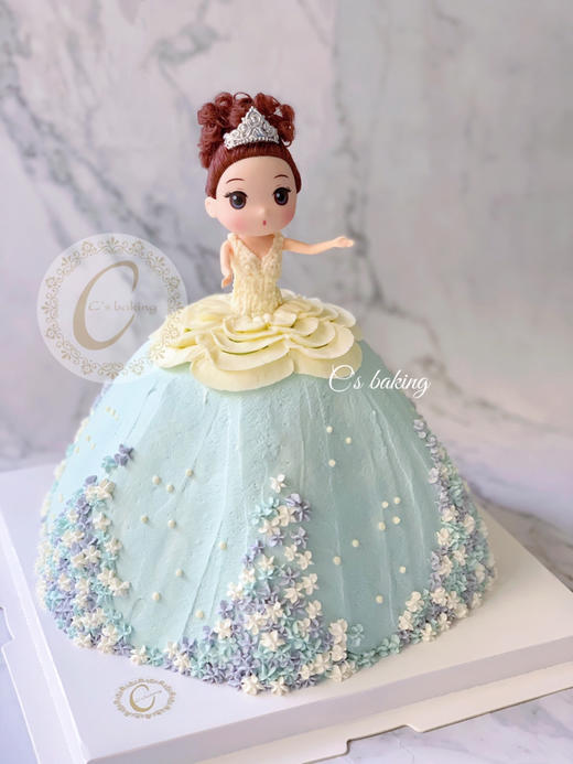 立体波浪裙摆公主/芭比公主 忌廉蛋糕（默认自提，收费配送请联系客服） 商品图0