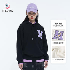 MISHKA印花套头连帽卫衣M21100452M