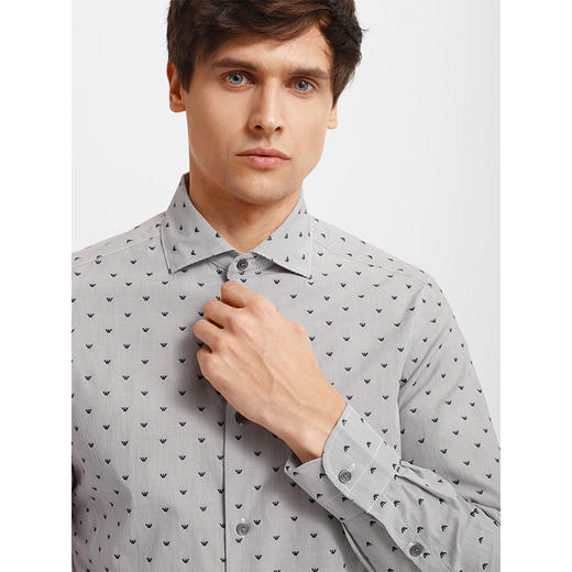 EMPORIO ARMANI 阿玛尼 男士长袖衬衫 浅灰 3L1C86 1NBSZ F136 商品图2