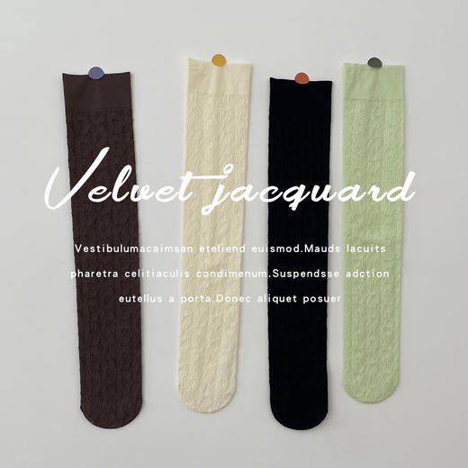 「HENNY RUE 春夏款」女袜软糯立体花朵提花小腿女袜配饰 商品图2