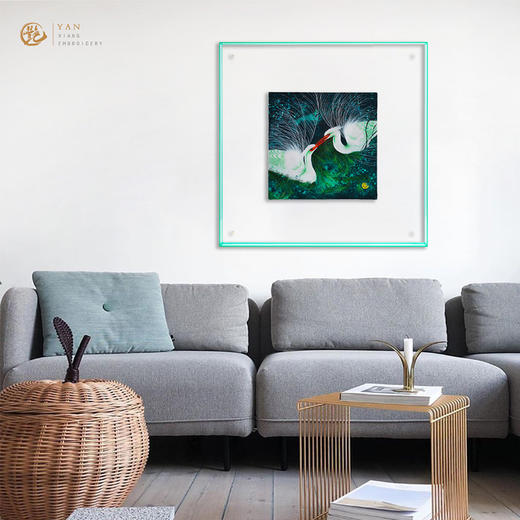 艷 湘绣 手工刺绣客厅餐厅玄关新中式挂画《金标大师系列》 商品图3