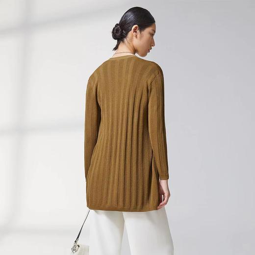 蓝地抽条珠链绣长款开衫BLWCZ085000 商品图2