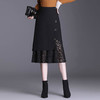 TZW-黑色鱼尾半身裙a字高腰蕾丝裙女 商品缩略图1