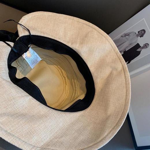 日单大檐棉麻遮阳帽子女出游防晒UV蝴蝶结渔夫帽女春夏季薄款百搭 商品图2