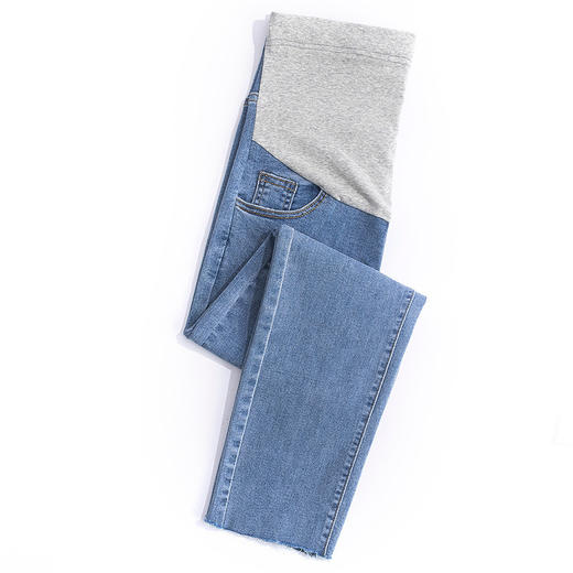 【直筒版型 遮肉显瘦 柔软舒适】孕妇裤子春秋款外穿小个子直筒牛仔裤春季休闲托腹打底裤孕妇春装 商品图9