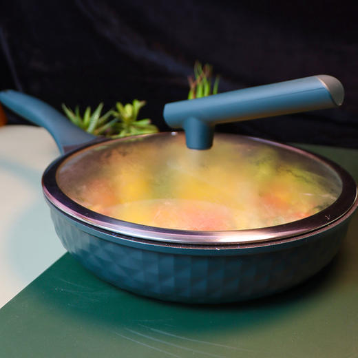 不粘锅，少油烟 | 赛巴迪家用28CM平底煎炒锅麦饭石不粘锅燃气电磁炉通用 商品图6