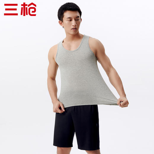 Threegun三枪 【高支新疆长绒棉】男士无袖背心打底衫-30611A211 商品图3