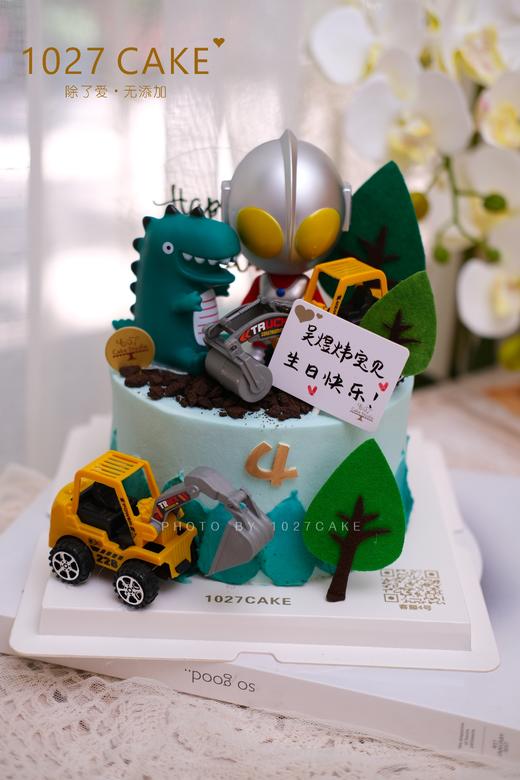 1027CAKE | 奥特曼和小怪兽 挖土机工程车主题 商品图1