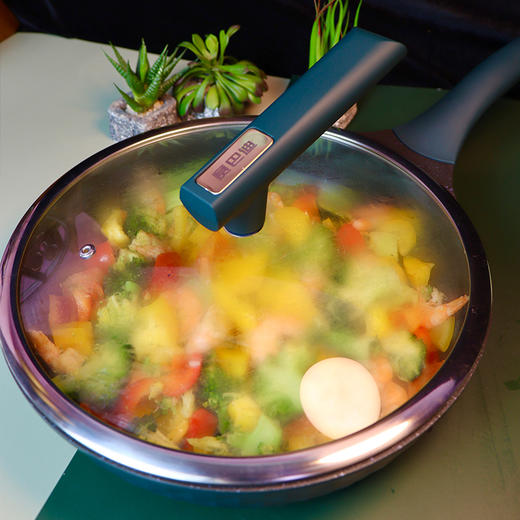 不粘锅，少油烟 | 赛巴迪家用28CM平底煎炒锅麦饭石不粘锅燃气电磁炉通用 商品图1