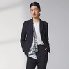 蓝地一粒扣戗驳领修身西装外套BLWCT046S00 商品缩略图0
