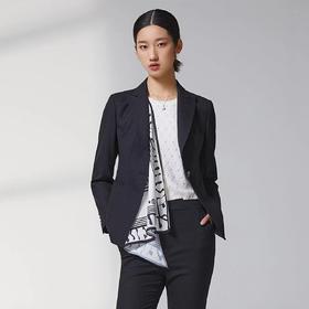 蓝地一粒扣戗驳领修身西装外套BLWCT046S00