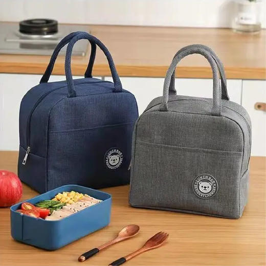 【限时折扣】便携铝箔保温便当包*2（藏青/粉色/紫色/红色/灰色） 商品图3