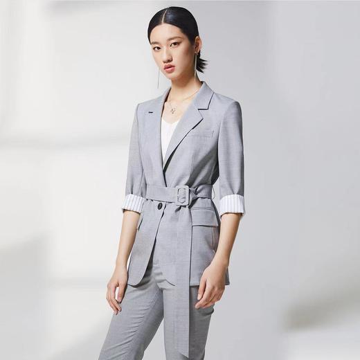 蓝地卷边五分袖西装外套BLWCT082S00 商品图1