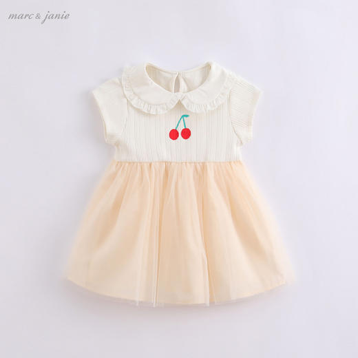 马克珍妮夏装新款 女童针织短袖连衣裙 儿童网纱裙子220735 商品图1