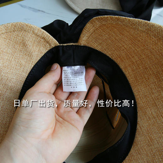 日单大檐棉麻遮阳帽子女出游防晒UV蝴蝶结渔夫帽女春夏季薄款百搭 商品图5