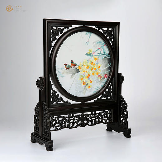 艷 湘绣 手工刺绣30cm双面绣石君原创中式摆件家居商务礼品 商品图2