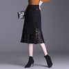TZW-黑色鱼尾半身裙a字高腰蕾丝裙女 商品缩略图0