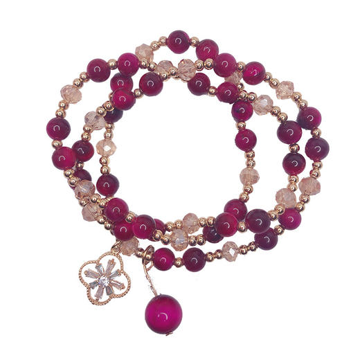 XWE-007SL370天然花朵旺夫石虎眼石手链女招财转运貔貅狐狸串珠手链闺蜜礼物 商品图4