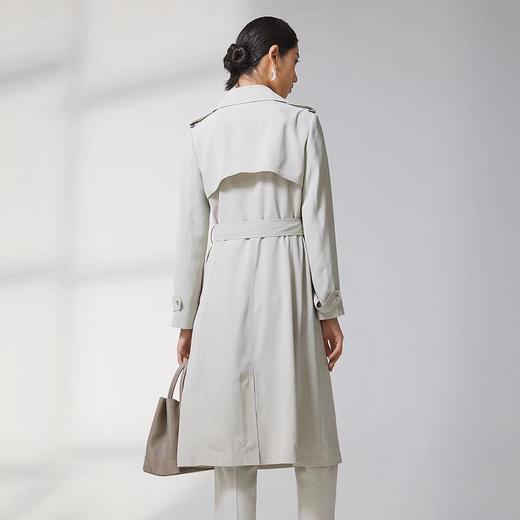 蓝地立翻领双排扣长风衣BLWCF037000 商品图2