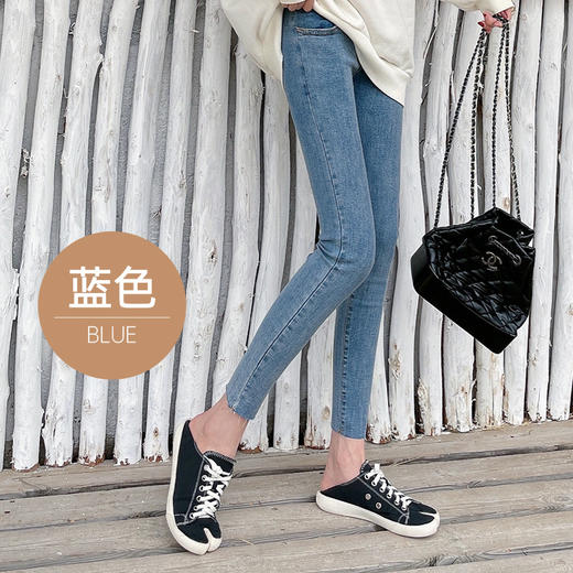 【高弹护腰托腹 时尚显瘦】孕妇裤子春秋款牛仔裤女托腹秋季小个子小脚秋冬秋装九分外穿弹力 商品图5