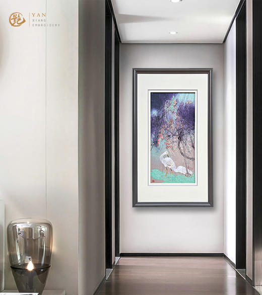 艶 湘绣 原创手绘工笔手工刺绣客厅餐厅玄关新中式挂画 商品图4