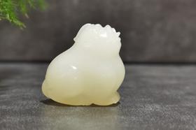 【御珠宫坊】羊脂白玉吞金兽挂件