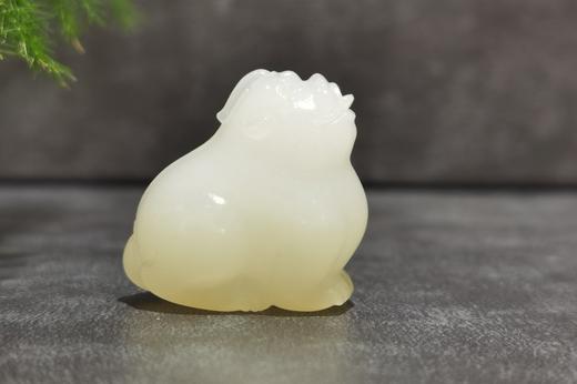 【御珠宫坊】羊脂白玉吞金兽挂件 商品图0