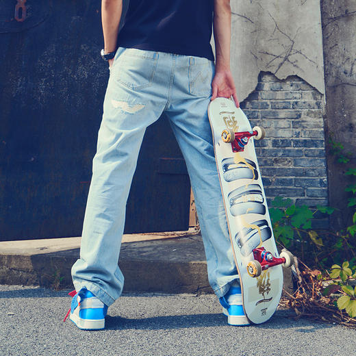 MISHKA宽松直筒牛仔裤M21100936M 商品图3